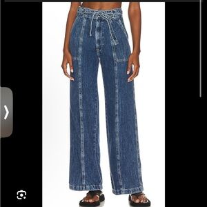 Hudson Tie Waist Wide Leg in Indigo Waters